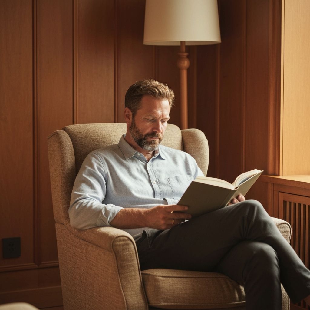 Man relaxing while reading